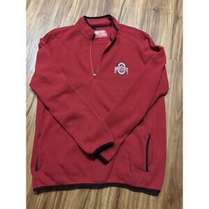 Ohio State OSU Buckeyes Red 1/4 Zip Pullover Men’s Size XL Long Sleeve